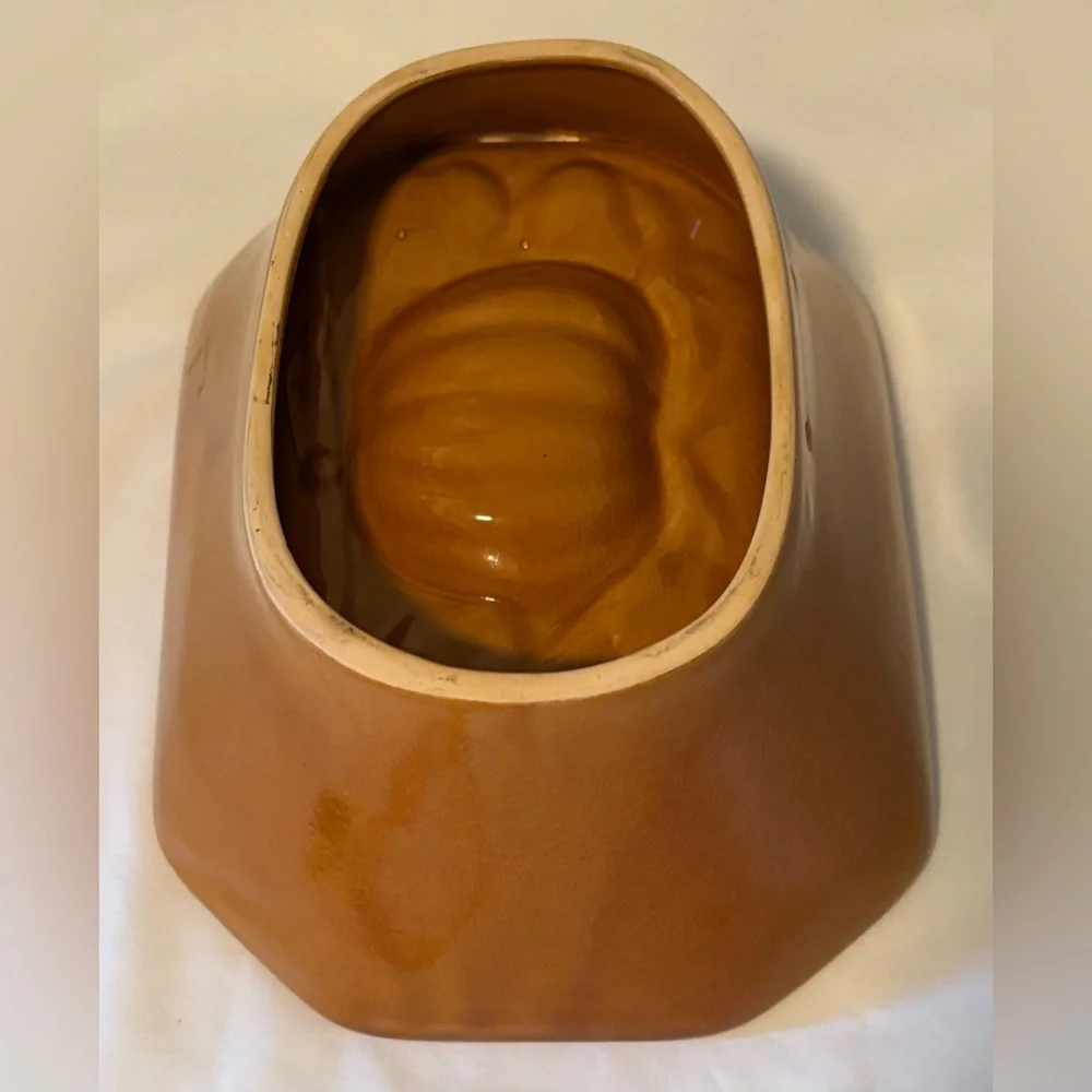 Vintage Crate & Barrel Ceramic Stoneware Pumpkin Bread Baking Dish / Jello Mold